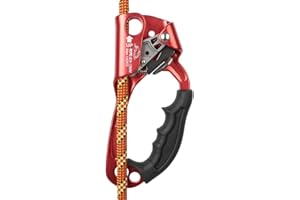 SZCQ SRT Climbing Hand Ascender Aviation Light Alloy Mountaineering Rock Ergonomic Rappelling Gear Equipment Left Handled Ascender Arborist Tree Climber Rigging