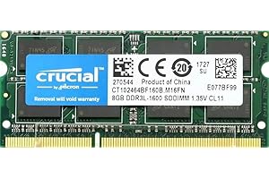 Crucial RAM 8GB DDR3 1600 MHz CL11 Laptop Memory CT102464BF160B