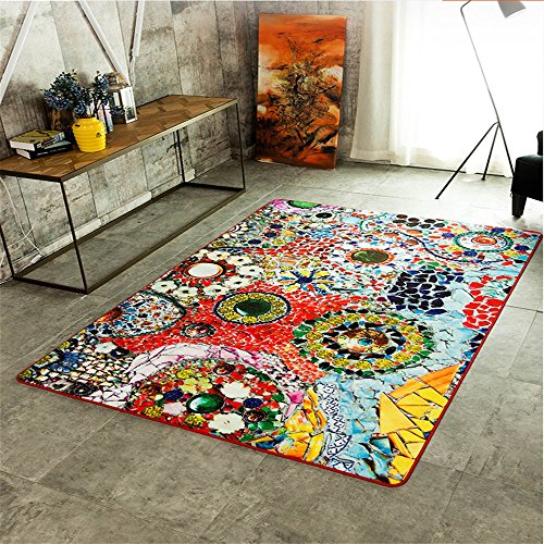 LELVA Modern Sofa Mats Multicolor Creative Bohemian Decor Bedroom Rugs
