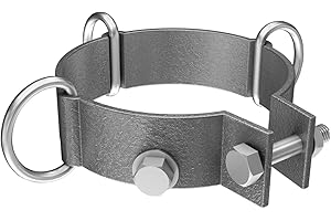 Goleray D-Ring Clamp for 3" Support Poles of Awning Canopy, Heavy-Duty Steel Metal Round Hardware Kit for Sun Shade Sail Pole
