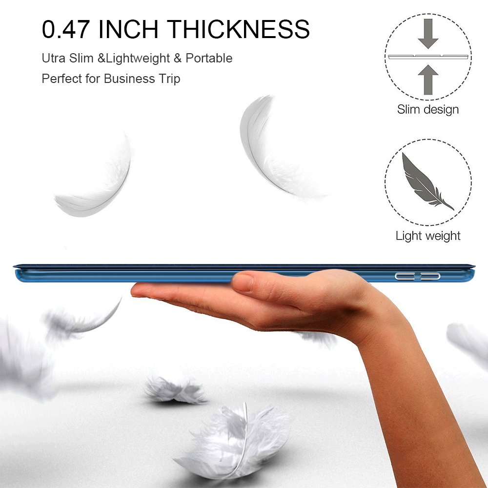 CAM-ULATA for iPad Pro 10.5 Case 2017 Leather with Folio Stand, Shock proof Slim Business Auto Sleep Wake Smart iPad Pro 10.5 inch Cover Navy