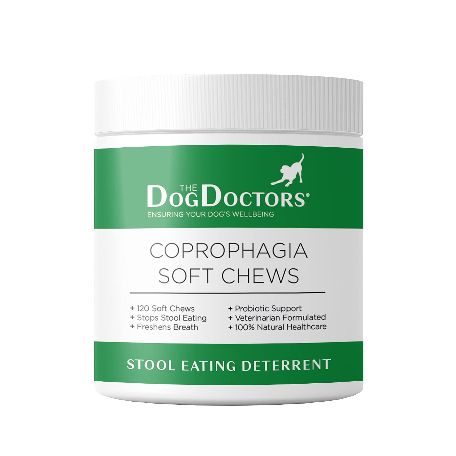 The Dog Doctors Coprophagia Soft Chews - 120 Stool Eating Deterrent Chews With Added Prebiotic and Probiotics - Suitable For All Breeds And Sizes.