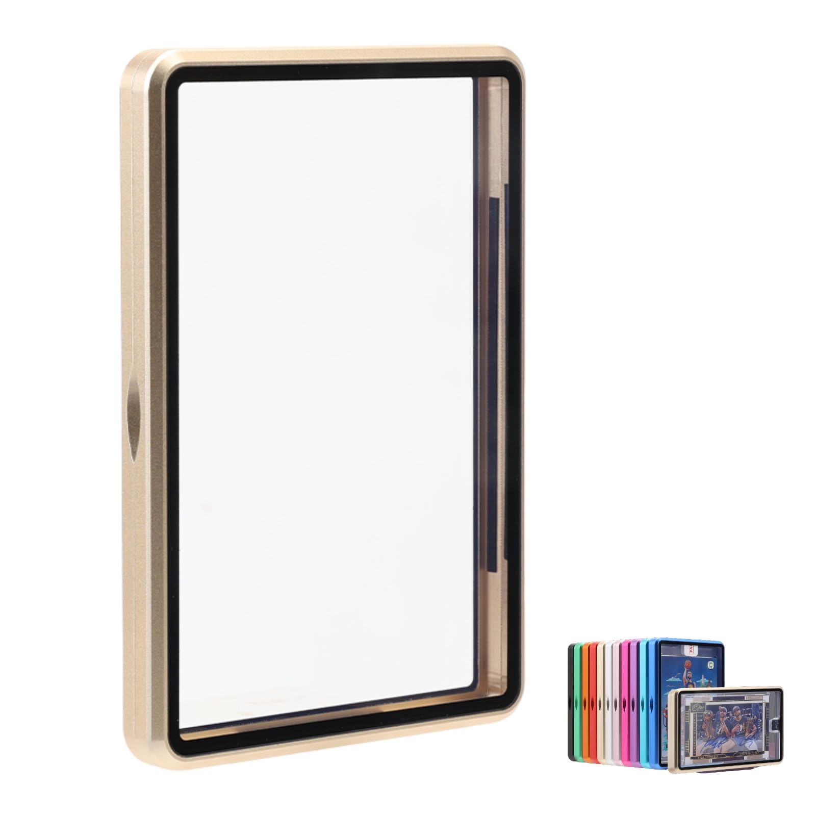 Metal Slab Protector Fits Ungraded Original Sealed Card - UV Resistant- Aluminum Frame Magnetic Closure Bumper Case for Sports & Gaming Cards (Gold,35PT~55PT)