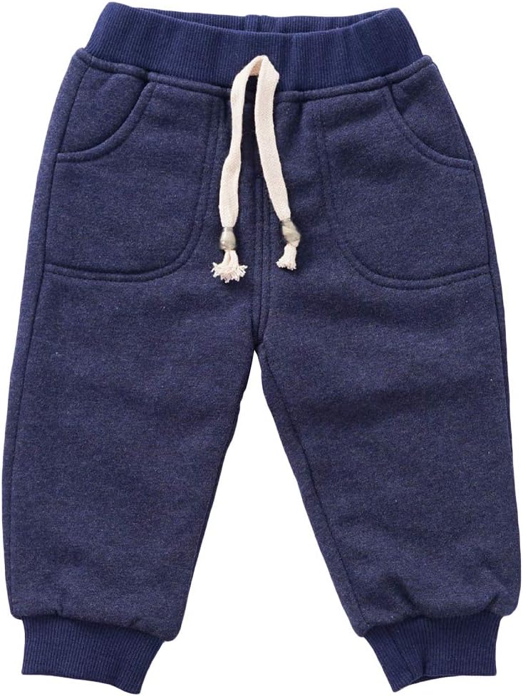 Happy childhood Baby Boys Girls Cotton Elastic Waist Pants Winter Solid Thicken Trousers Casual Sweatpants Bottoms