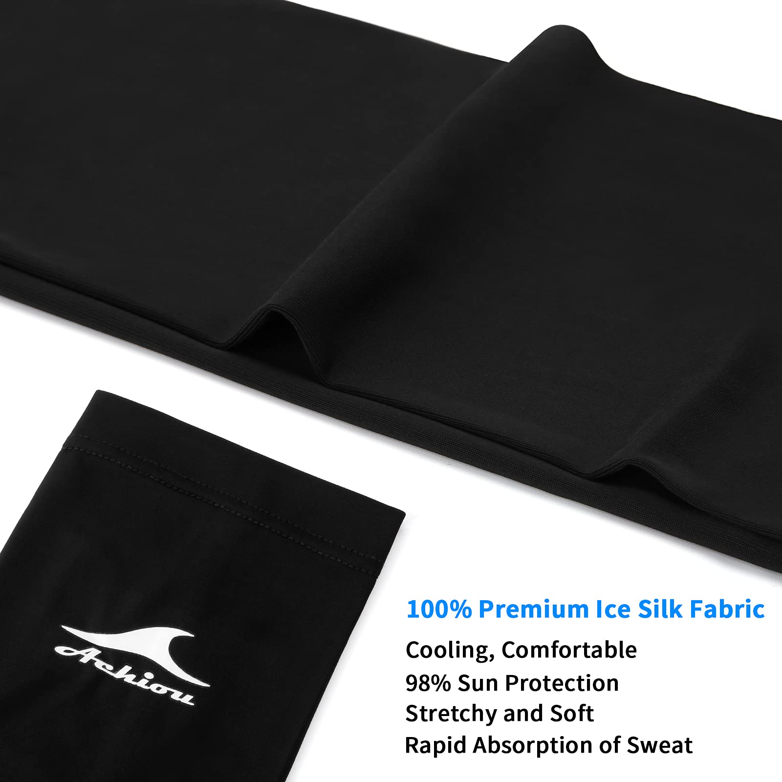 Achiou Cooling Ice Silk Arm Sleeves, Summer UV Sun Protection Compression Sleeves UPF 50+ for Women Volleyball Youth Sports