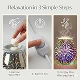 Astin of London Electric Wax Melt Burner 3D Firework Design Iridescent view 5