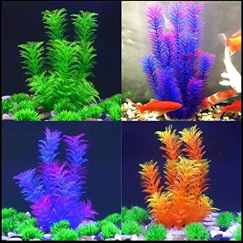 16 Pack Aquarium Decorations Plastic Ornament Plants Fish Tank,for