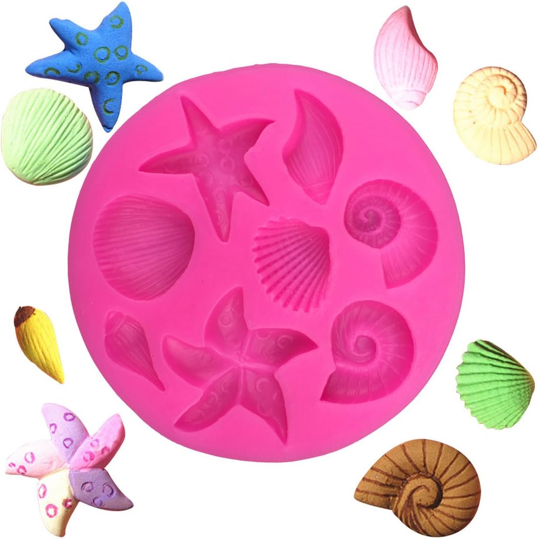 ZJCilected New Ocean Creatures Design Fondant Silicone Mold Non-Stick Silicone Cake Mold DIY Cookie Mold-High Quality Baking Mold for Candy, Cookie, Chocolate, Cake Or More