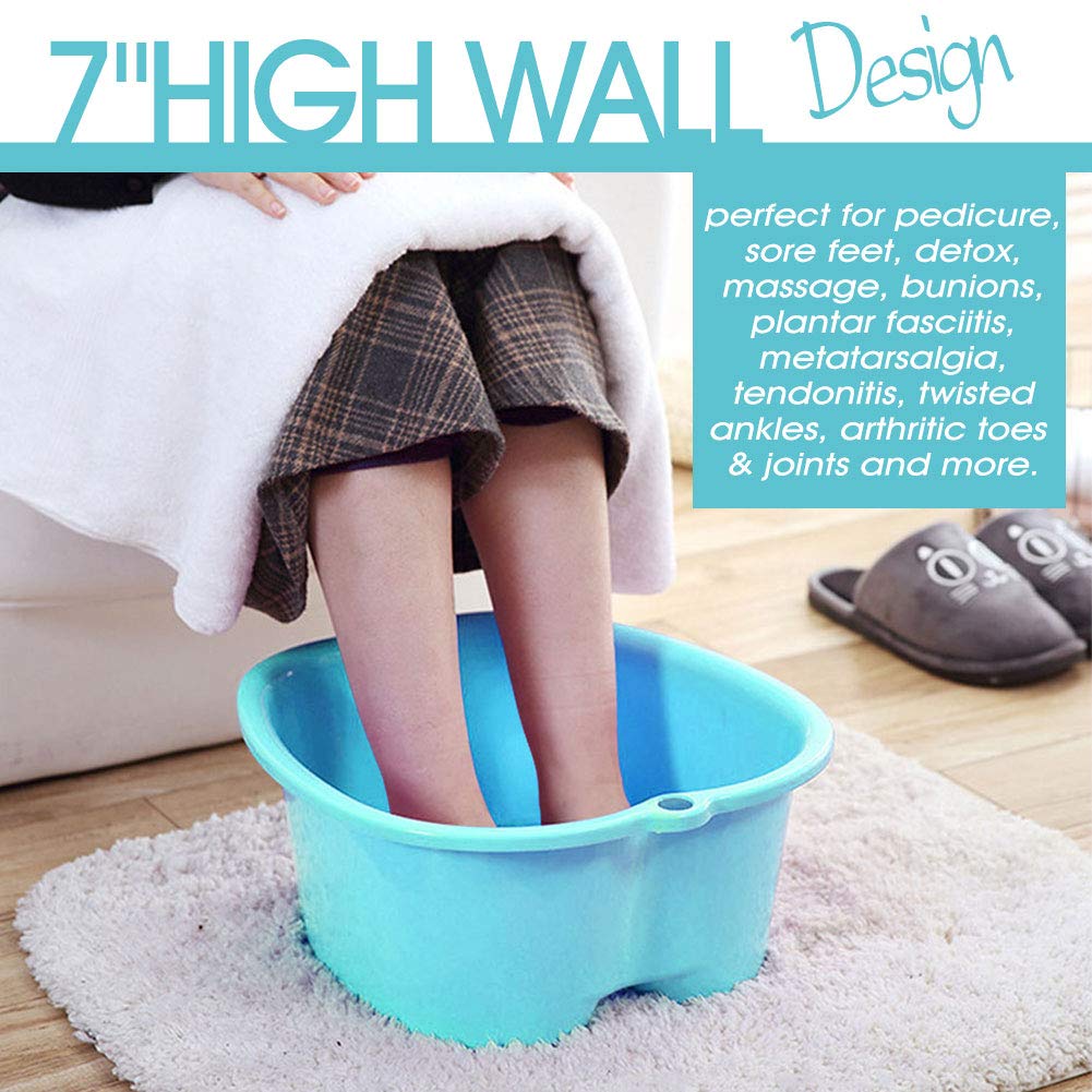Foot Soaking Bath Basin, Large Size Feet Massager Tub, At Home Spa Pedicure Treatment: Beauty