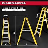 Excel Fibreglass Step Ladder 8 Treads 1.91m EN131 Non-Conductive Heavy Duty view 8