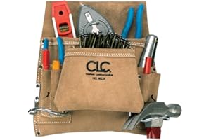 Custom Leathercraft I823X Suede Carpenter's Nail and Tool Bag, 8 Pocket