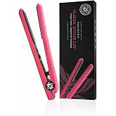 Evalectric Classic Styler 1.25 Inch Ceramic Flat Iron - Dual Voltage - Pink | Ceramic Floating Plates - Negative Ion Technology - Heats upto 460 F - Travel Friendly Hair Straightener