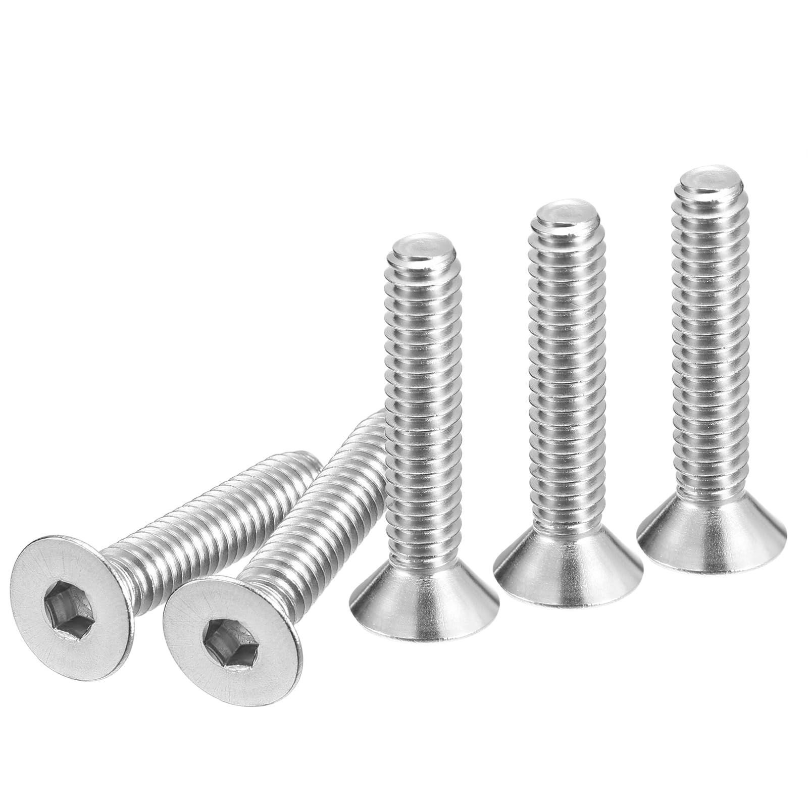 DTGN 1/4-20 x 1-1/4" Flat Head Socket Cap Screws, 25 Pack 304 Stainless Steel Hex Socket Flat Head Screws, Full Thread, Countersunk Bolts