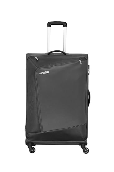 American Tourister Vienna Plus Spinner Checkin Trolley Suitcase (Black, Medium , 70 Cms)