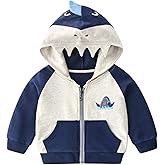 LeeXiang Toddler Boys Full Zip Dinosaur Hoodies Comfortable Sweatshirt