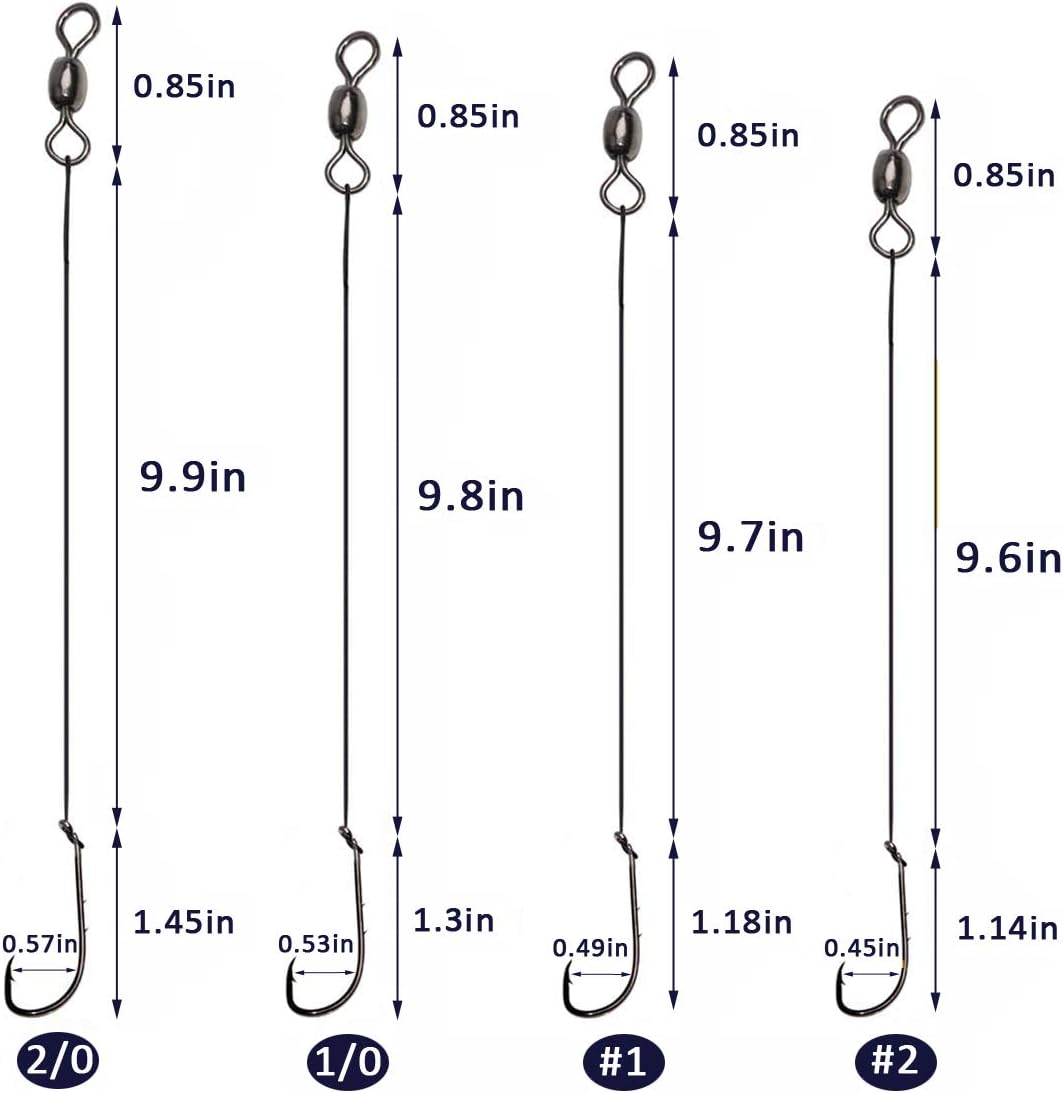JSHANMEI Fishing Wire Leader Hook Rigs - 24pcs BaitHolder Fishing Hooks Stainless Steel Fishing Wire Leader with Swivel Hook Fishing Lure Bait Rigs Saltwater Fishing Tackle : Sports & Outdoors