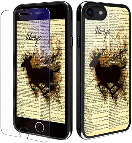 iPhone 8 & 7 Case, YiPG Harry Potter Inspired Always Deer Phone Case, Anti-Scratch and Water-Proof, Protective Kit with Blue Light Filter (Eye-Protect) Tempered Glass Screen Protector Cover (Deer)