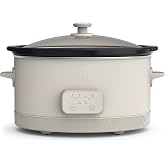 bella SAVOR 6qt Programmable Non-Toxic Slow Cooker, Oatmilk