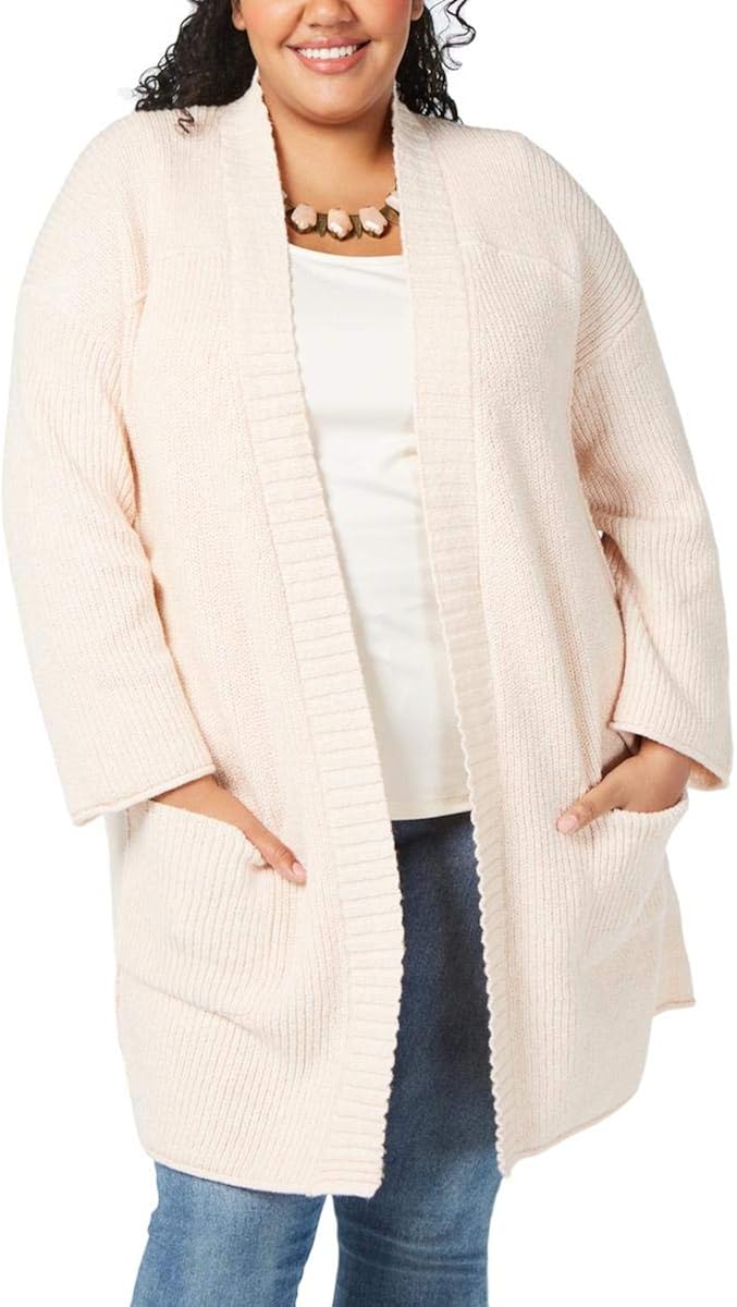 womens plus white cardigan