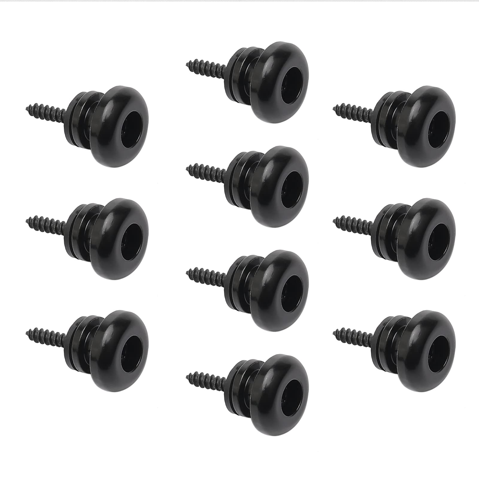 Unxuey Guitar Strap Locks Set, 10Pcs Black Guitar Strap Buttons Security Quick Release Straplocks Strap Parts for Electric Guitar Acoustic Guitar Bass Ukulele
