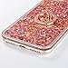 iPhone 6S Plus Case,iPhone 6 Plus Case,LEECO 3D Diamonds Liquid Glitter Hard Back TPU Frame with 360 Degree Rotating Ring Grip Kickstand Holder for iPhone 6 / 6S Plus 5.5 inch [Ring Diamonds] Pink