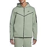 Nike Men's Sportswear Mica Green/Black Tech Fleece Full-Zip Hoodie (CU4489 330) - L