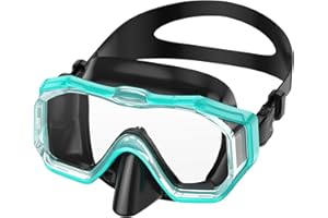 W WSTOO WSTOO Adults Swim Goggles with Nose Cover,HD 3-Window Wide Vision Lens Snorkel Diving Swimming Mask Anti-Fog&Leak