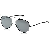 ThinOptics Milano Aluminum Case + Aviator Sunglasses, Black Frame/Gray Flash Mirror Lens, 54 mm