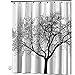 Mildew Resistant Shower Curtain Fabric - 72x72 Tree Design Peva Curtain for Bathroom - Waterproof Odorless Eco Friendly Anti Bacterial - Heavy Duty Metal Grommets - Creatov Design
