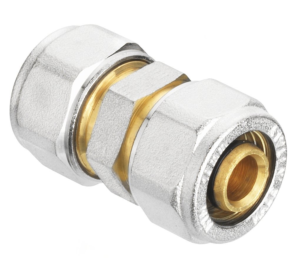 CORNAT VRS670026 Screw Coupling Complete Nickel-Plated Brass 26x26 mm, Silver, 26 x 26 mm