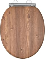 AQUALONA Premium Soft Close Toilet Seat Moulded Wood Teak view 1