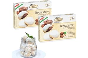 Fratelli Fiori Biancaneve Snow White Soft Cookies - Luxurious Italian Dessert with Rich Hazelnut Filling - Buttery Shortcrust Pastry Ideal for Festive Occasions & Gifts - 2-Pack