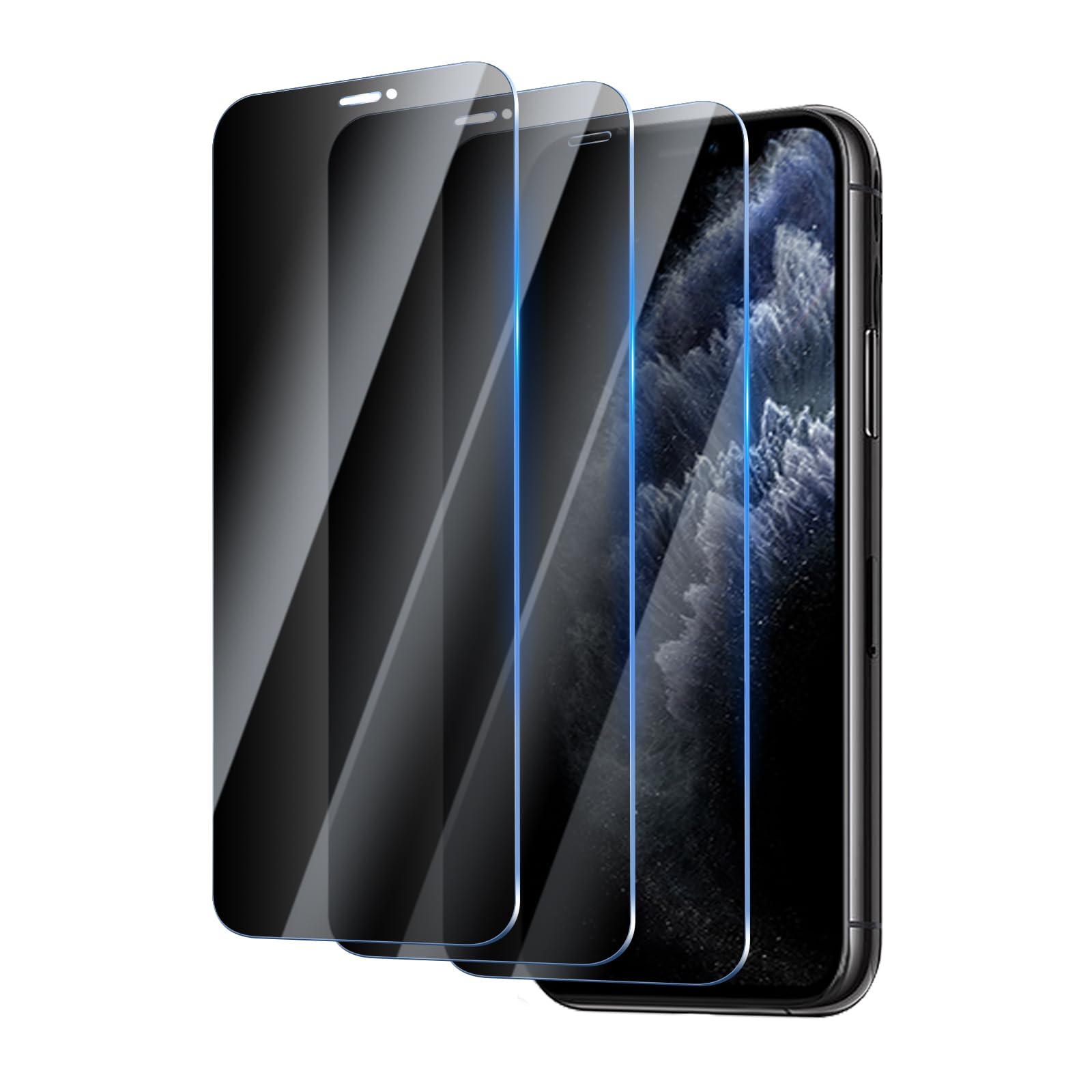 YUXINDZ 3 Pack Privacy Screen Protector for iPhone 11 Pro/iPhone X/iPhone Xs, Anti-Spy Tempered Glass Film Anti-Scratch, 9H Hardness — image 1