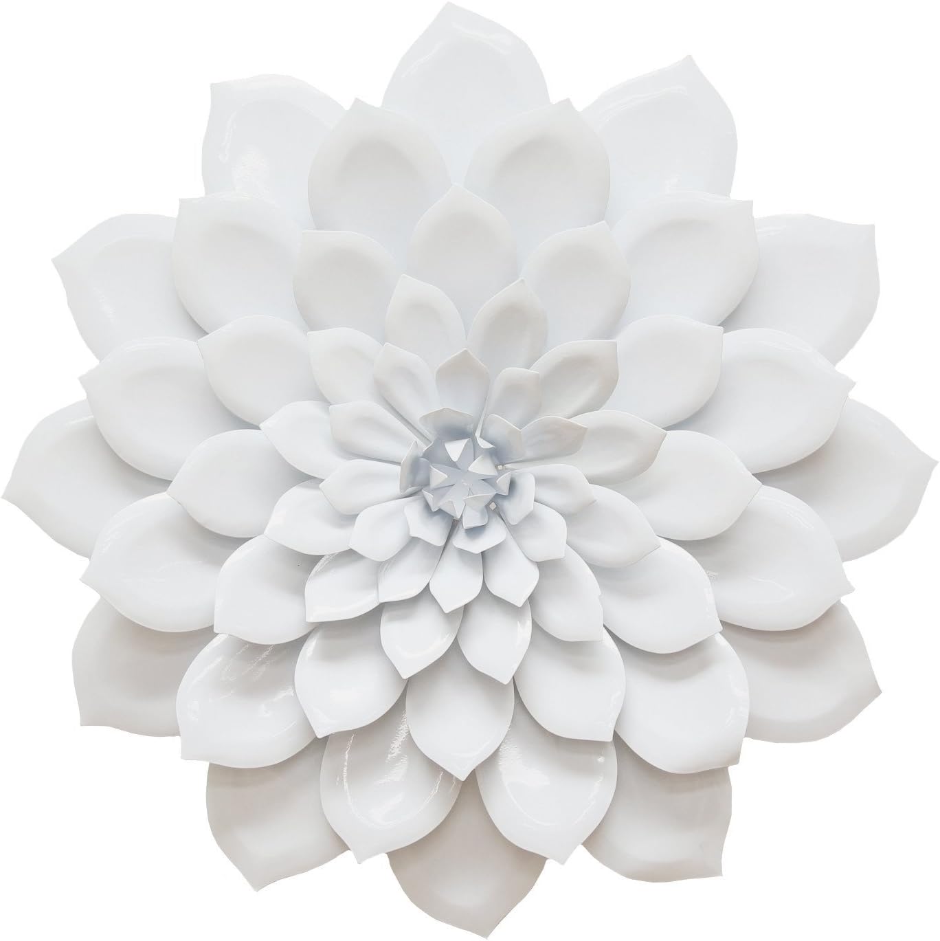 Motley Lane - Layered White Flower Wall Decor - Uniquely Hand Crafted and