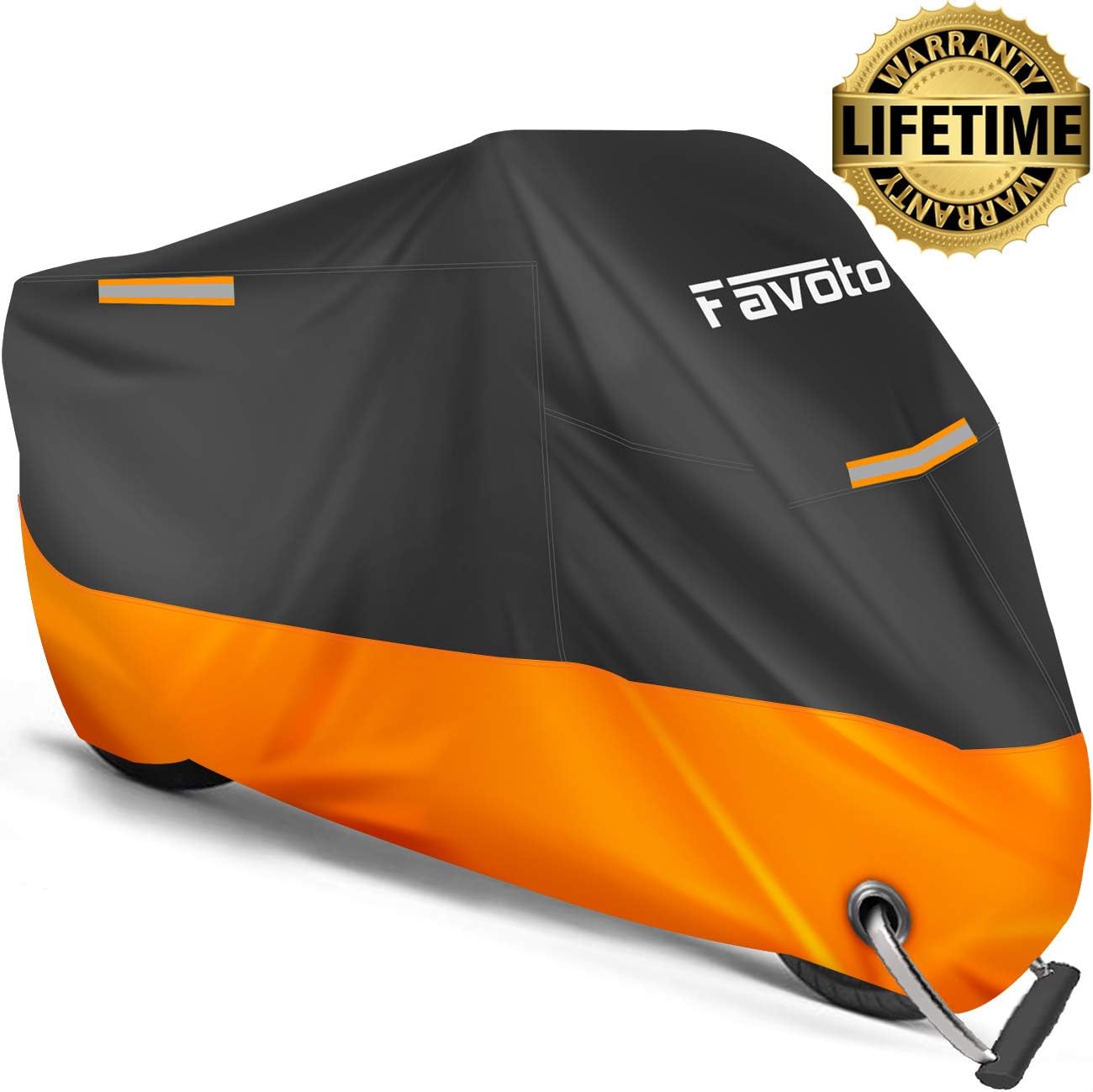 Favoto Motorcycle Cover All Season Universal Weather 210D Material