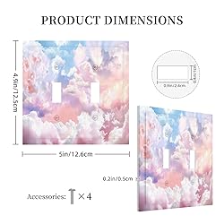 Colorful Abstract Clouds 2 Gang Light Switch Cover