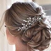 Asooll Rhinestone Sparkly Bridal Hair Comb Silver Crystal Hair Pieces Wedding Hair Accessories for Women