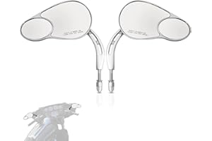 WOWTK Rearview Mirrors,Split Vision Mirrors for Harley 1982-2025 Most Models Road King Street Glide Road Glide Softail Iron 1200 Iron 883 Deluxe Fat Boy Sport Glide XG750 XG500,Chrome
