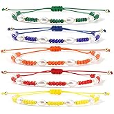 Opalencian Three-color Beads Friendship Stackable Bracelet for Women,Dainty Adjuastable 12PCS/set Summer Beach Charm Accessories Fashion Jewelry Gifts
