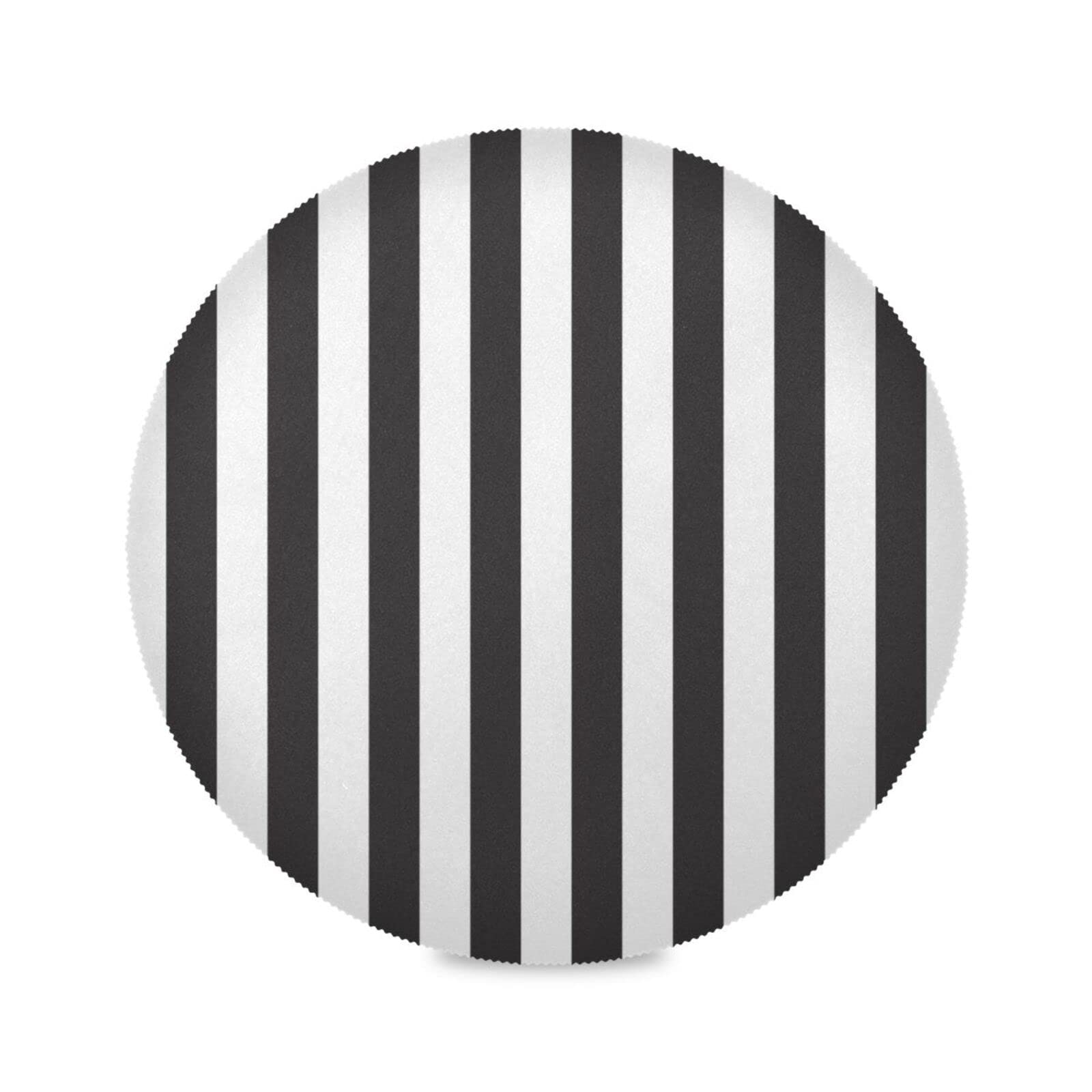 Photo 1 of xigua Black and White Stripes Round Placemats Set of 4,Non-Slip Heat Resistant Washable Table Mats for Kitchen Dining Table Decoration,15.4 Inch