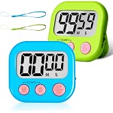 ZILLEEN Classroom Timer for Kids Teachers 2 Pack Digital Timers Blue Green | Strong Magnetic, Large Screen, Big Button, Teacher Classroom Must Haves Kitchen Timers for Cooking Egg Exercise Study