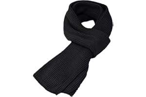 aoozleny Couple Solid Color Scarf Winter Thick Cable Knit Wrap Long Warm Scarf for Men Women