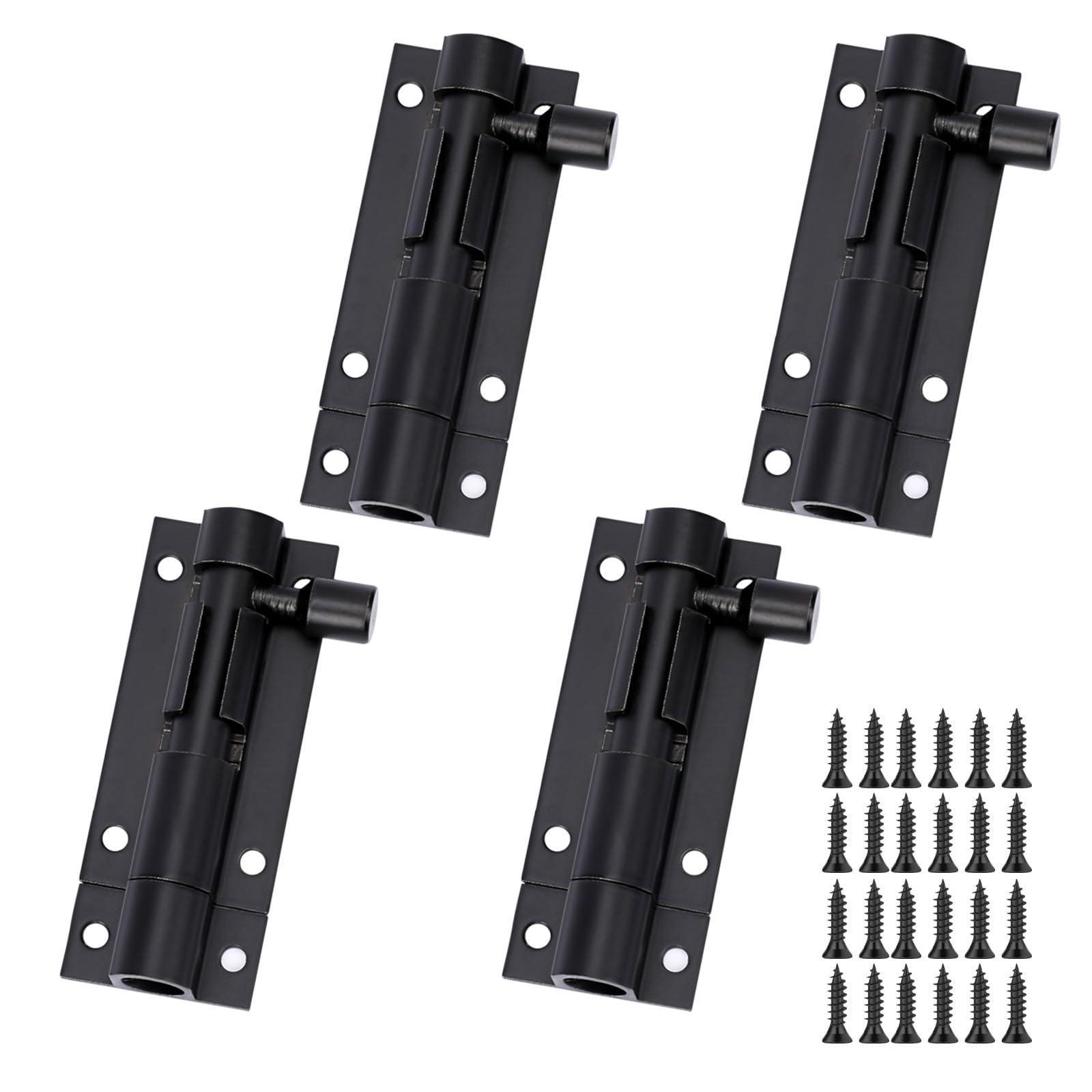 4 Pack Bolt Lock 2 Inch Stainless Steel Slide Bolt Latch Door Latch Lock Safety Sliding Lock with Screws for Doors, Cabinets, Fence Gate