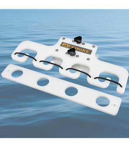 Amazon.com: Pontoon Boat Fishing 4-Rod-Holder Black  No-Tool Rail Mount |  USA Made | Deep Blue Outdoors : Sports & Outdoors