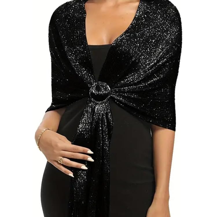 BABAHU Châle Métallique Étincelant Avec Boucle Pour Robes De Soirée - Mariage Et Fêtes