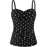 Ocean Blues Women's Strapless Bandeau Swimsuit Top Ruched Tummy Control Tankini Top Only