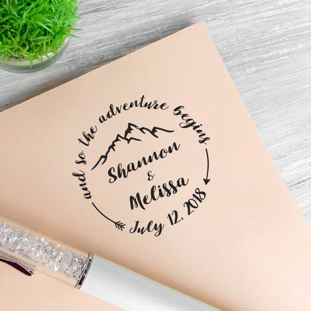 Custom Wedding Stamp Mountain SelfInking Stamp Rubber