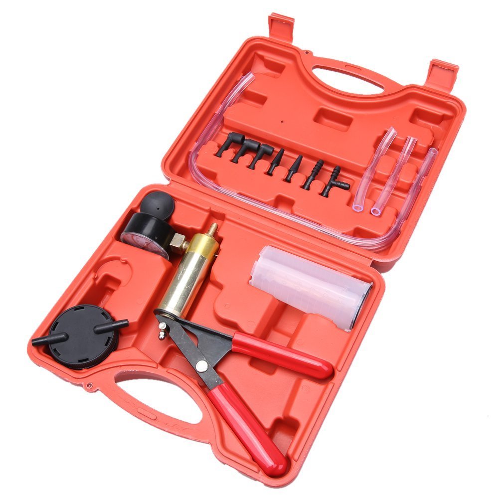 Demiawaking Hand Held Vacuum and Pressure Pump Tester Kit + Brake Fluid