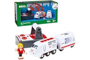 BRIO Remote Control Travel Train - Kids Toy with Light and Sound Features | Battery Operated | Compatible with Wooden Railway Tracks | Perfect for Toddlers Age 3+