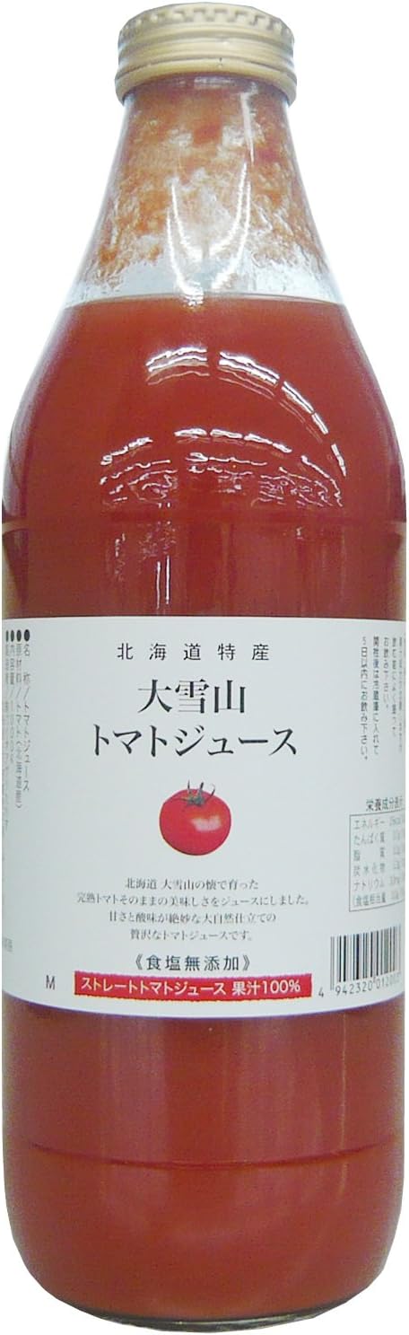 Amazon 北海道 大雪山トマトジュース 無塩 1000ml 6本 バイオアグリたかす 野菜ジュース フルーツジュース 通販